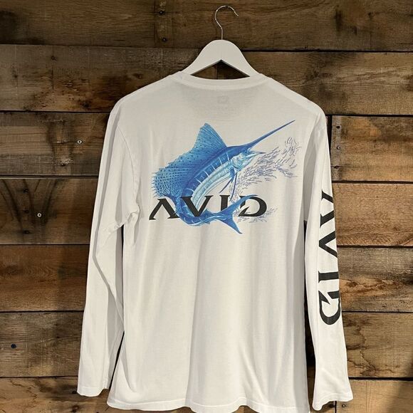 AVID white long sleeve fishing T - M - 🙂3/$15 - Picture 6 of 9
